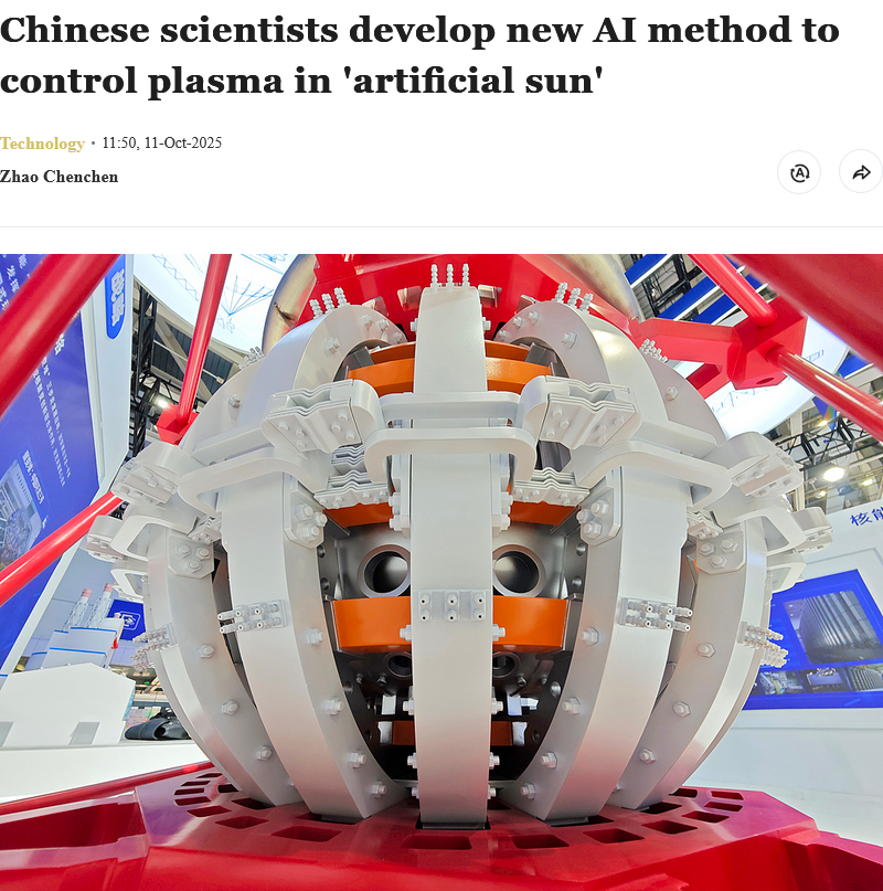 Dr_Singularity's tweet image. Another Big Breakthrough (this time energy)

AI Breakthrough Helps Chinese Tokamak Keep Fusion Plasma Stable

A team from China’s Southwestern Institute of Physics, Zhejiang University, and Zhejiang Lab has created an AI driven control system for tokamak fusion reactors.…