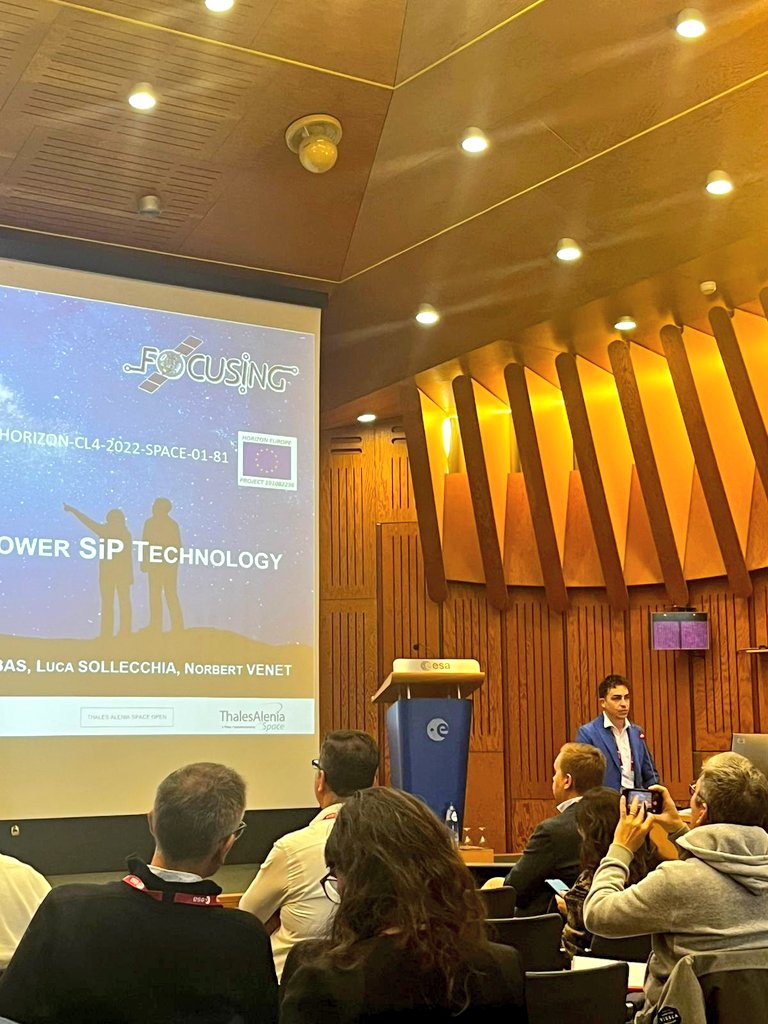 mirko_rocci's tweet photo. Back at ESA/ESTEC in Noordwijk after two years!
At EMPS 2025, I presented our Horizon Europe FOCUSING project on Advanced uHDI &amp; Embedded-Power SiP Technology for Space Applications.
Thanks to Thales Alenia Space colleagues and ESA organizers!#EMPS2025 #ESA #SpaceTech https://t.co/vnXz12rmYU