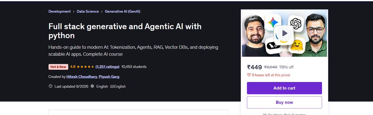 _asyncAwait's tweet image. should i buy this course to learn genAI, any suggestions?