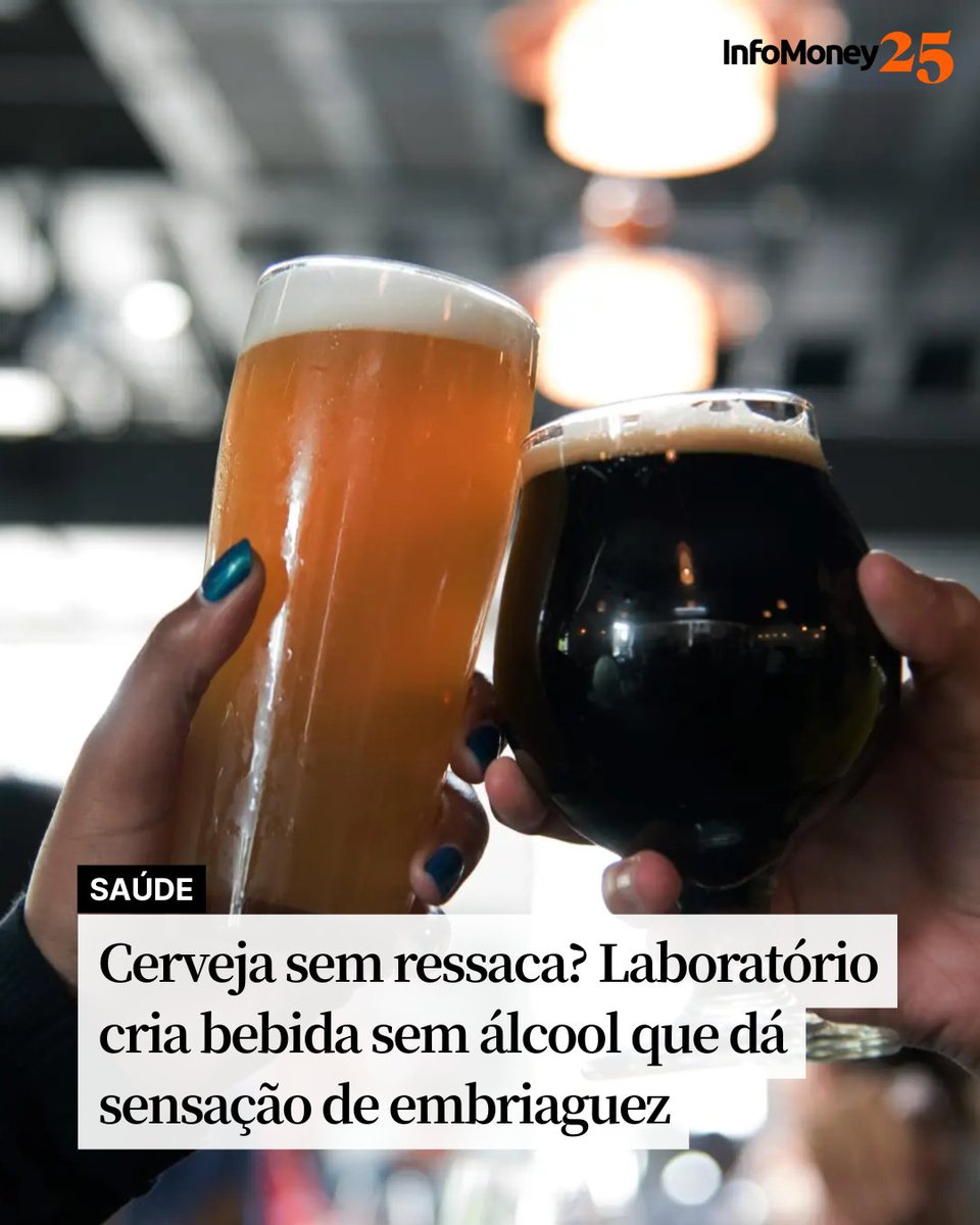 infomoney's tweet image. NÃO HÁ PREVISÃO DE CHEGADA DA BEBIDA AO BRASIL

O neurocientista britânico David Nutt, diretor científico da GABA Labs, desenvolveu a primeira cerveja capaz de reproduzir o relaxamento e a euforia do álcool tradicional — mas sem causar ressaca, dependência ou danos à saúde.…