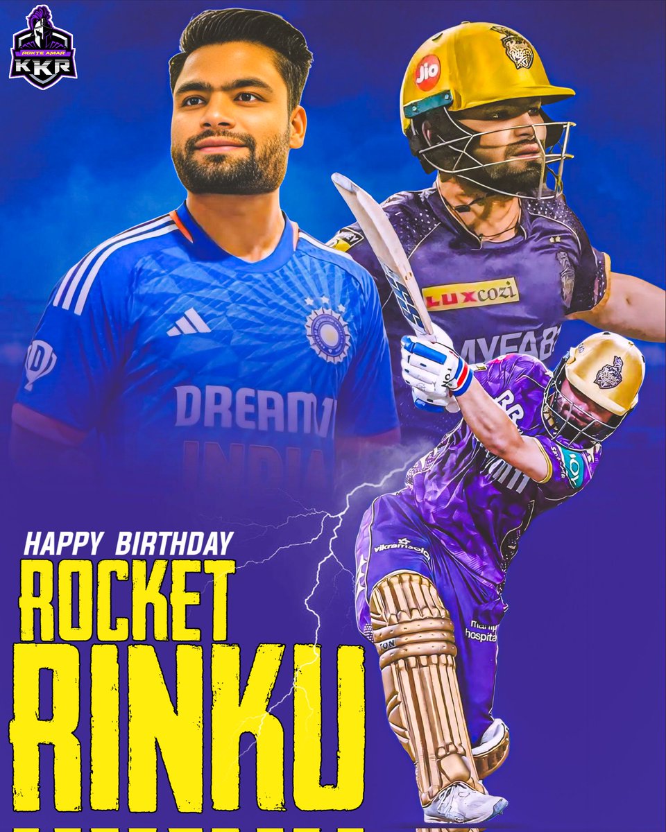 Rokte_Amarr_KKR's tweet photo. 𝘈𝘭𝘪𝘨𝘢𝘳𝘩 𝘬𝘢 𝘭𝘢𝘥𝘬𝘢, 𝘐𝘯𝘥𝘪𝘢 𝘬𝘢 𝘚𝘵𝘢𝘳 ⭐
𝙃𝙖𝙥𝙥𝙮 𝘽𝙞𝙧𝙩𝙝𝙙𝙖𝙮 𝙍𝙄𝙉𝙆𝙐, 𝘵𝘩𝘦 𝘸𝘰𝘳𝘭𝘥'𝘴 𝘯𝘦𝘸 𝘍𝘪𝘯𝘪𝘴𝘩𝘦𝘳! 💜

Our star turns a year older today. Wishing him more magical finishes ahead. 🥳❤ https://t.co/CCfPfS81PR