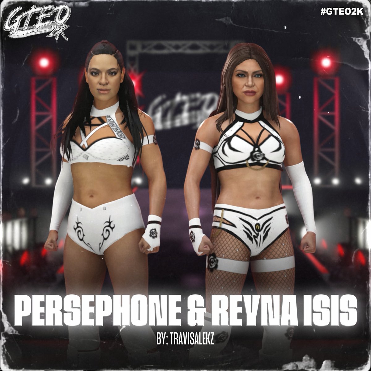 travisalekz's tweet image. Updated my versions of #cmll's Persephone and Reyna Isis. Part of the @GTEO2K project for #WWE2k25
Upload card by @PAC_Creates and @henry_finch
Tags to find them are travisa, gteo2kcmll
Isis' name on cc is Reyna I, because the game censors "Isis".