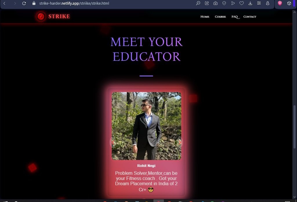 AditiDabral1's tweet image. Participate in Css Hackthon conduct by @rohit_negi9
#strikeclone #htmlcssonly #CSSChallenge
A creative , fully responsive website only using html and css