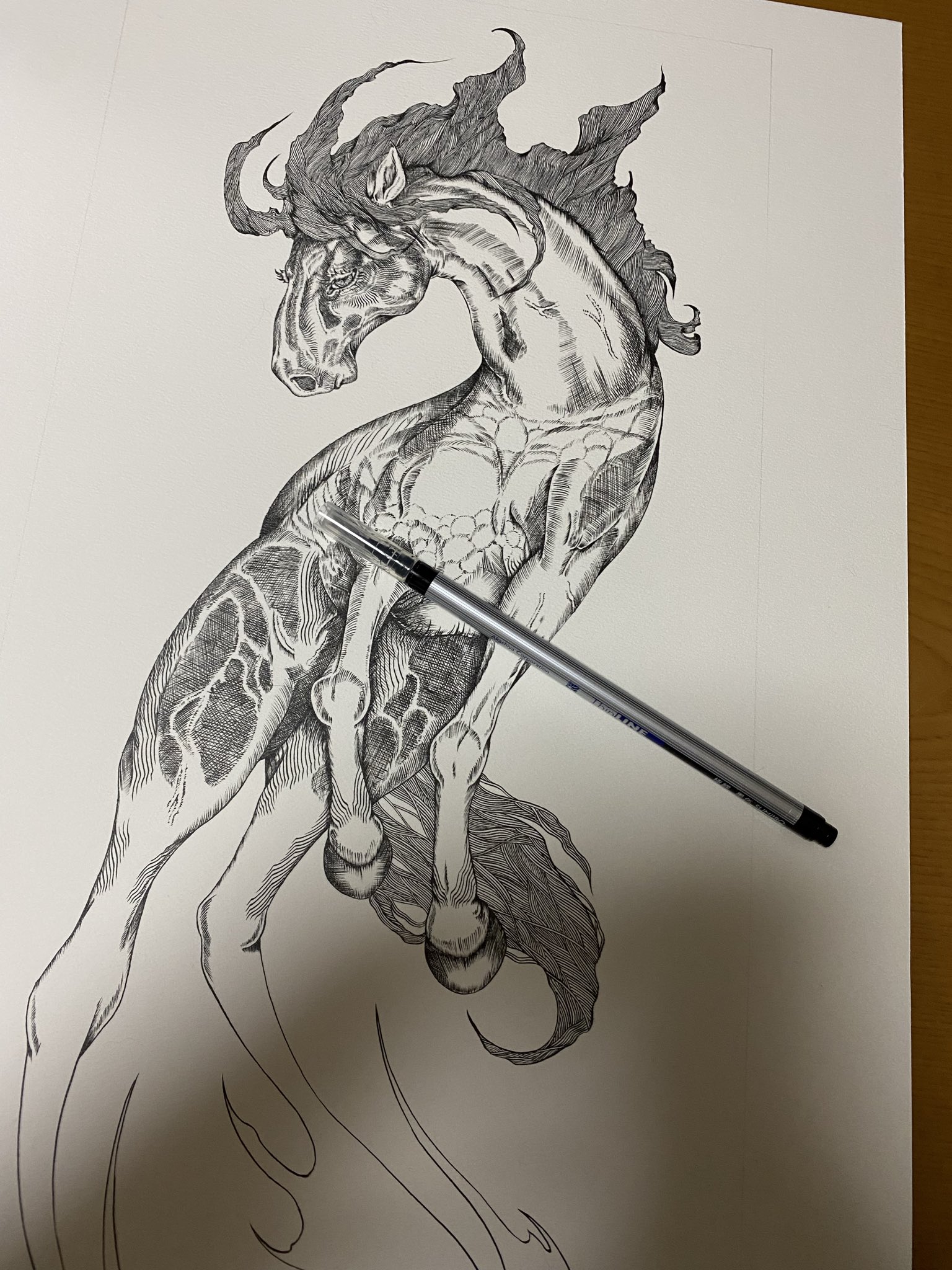 作者不詳　ペン画 原 良輔/ 筆ペン画家 on X: 