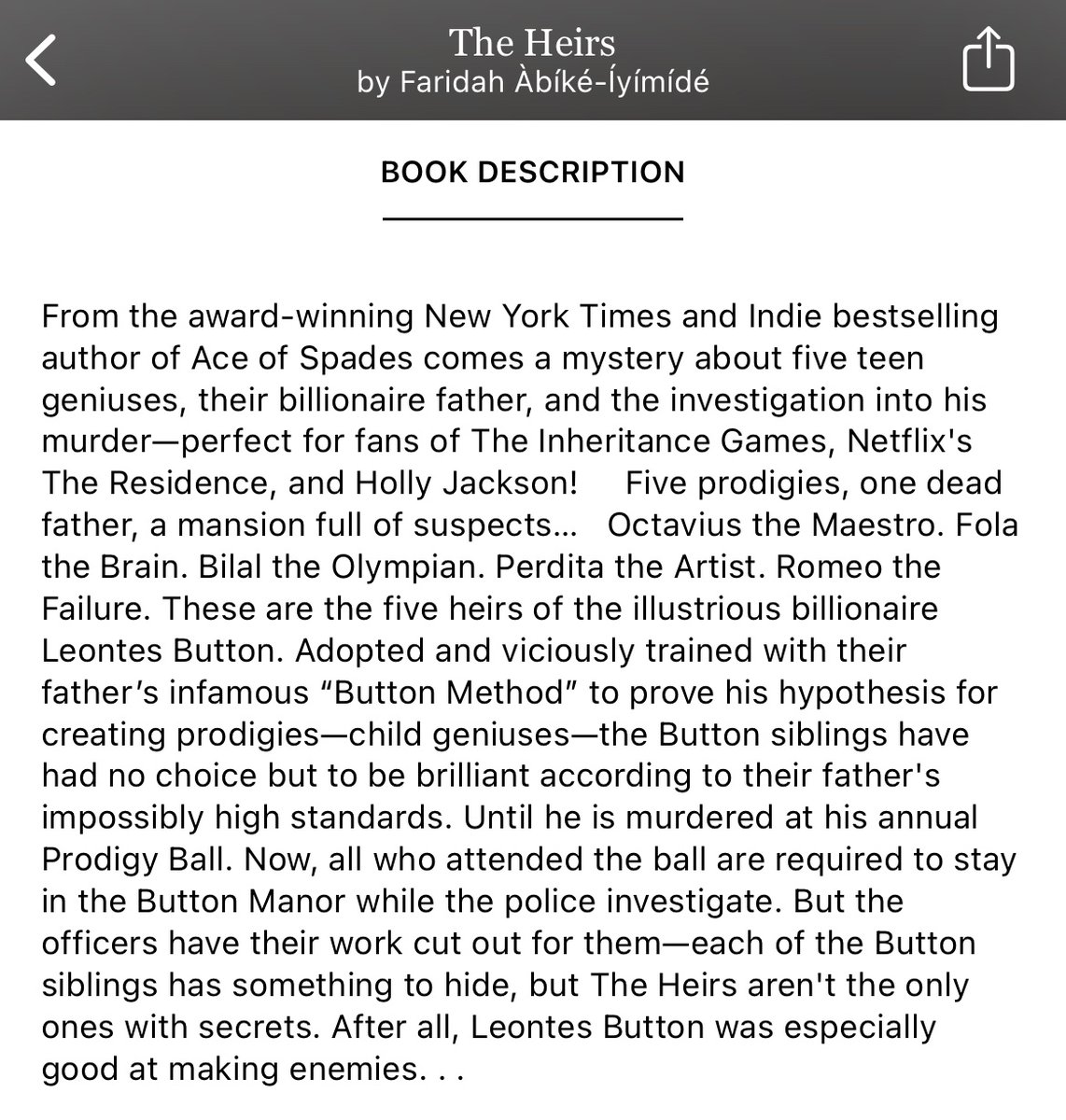 jamiehawthornes's tweet image. so while i love tig, i would honestly so much rather a book like THE HEIRS (releasing in june 2026!) get an adaptation. not only is it way more adaptable (i’m reading the ARC), but it’s wonderful, written by an amazing black author, and is what tig fans are looking for