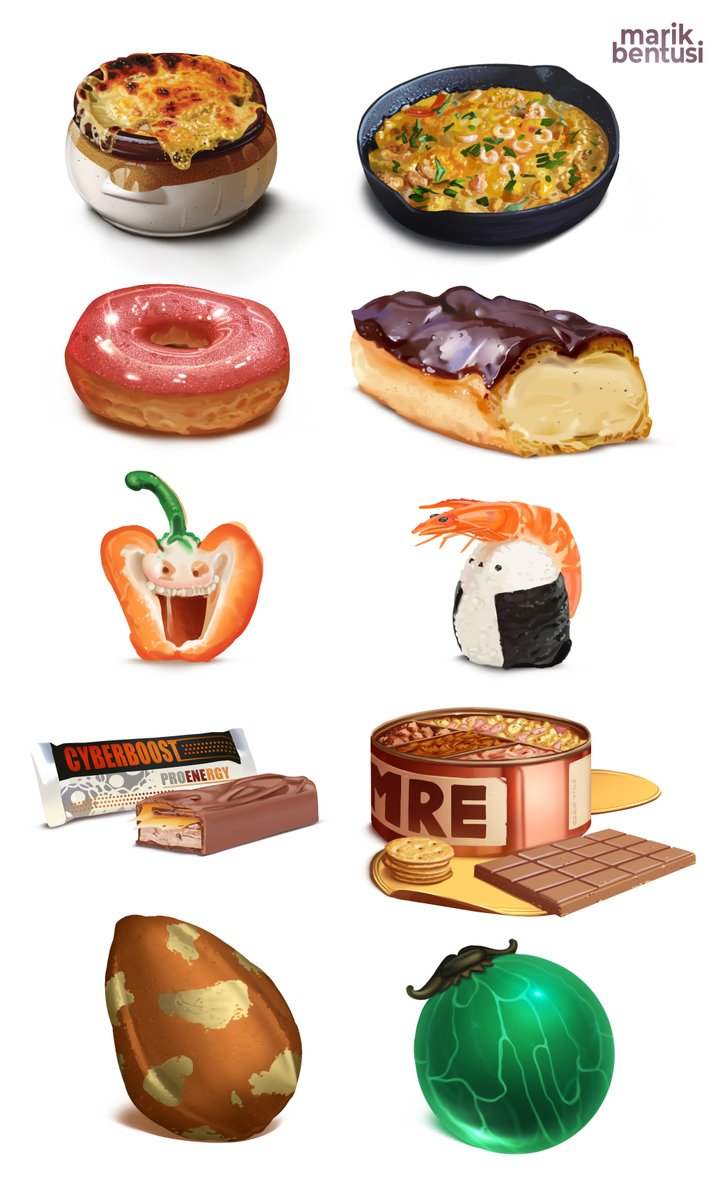 「some random food studies」|Marik Bentusiのイラスト