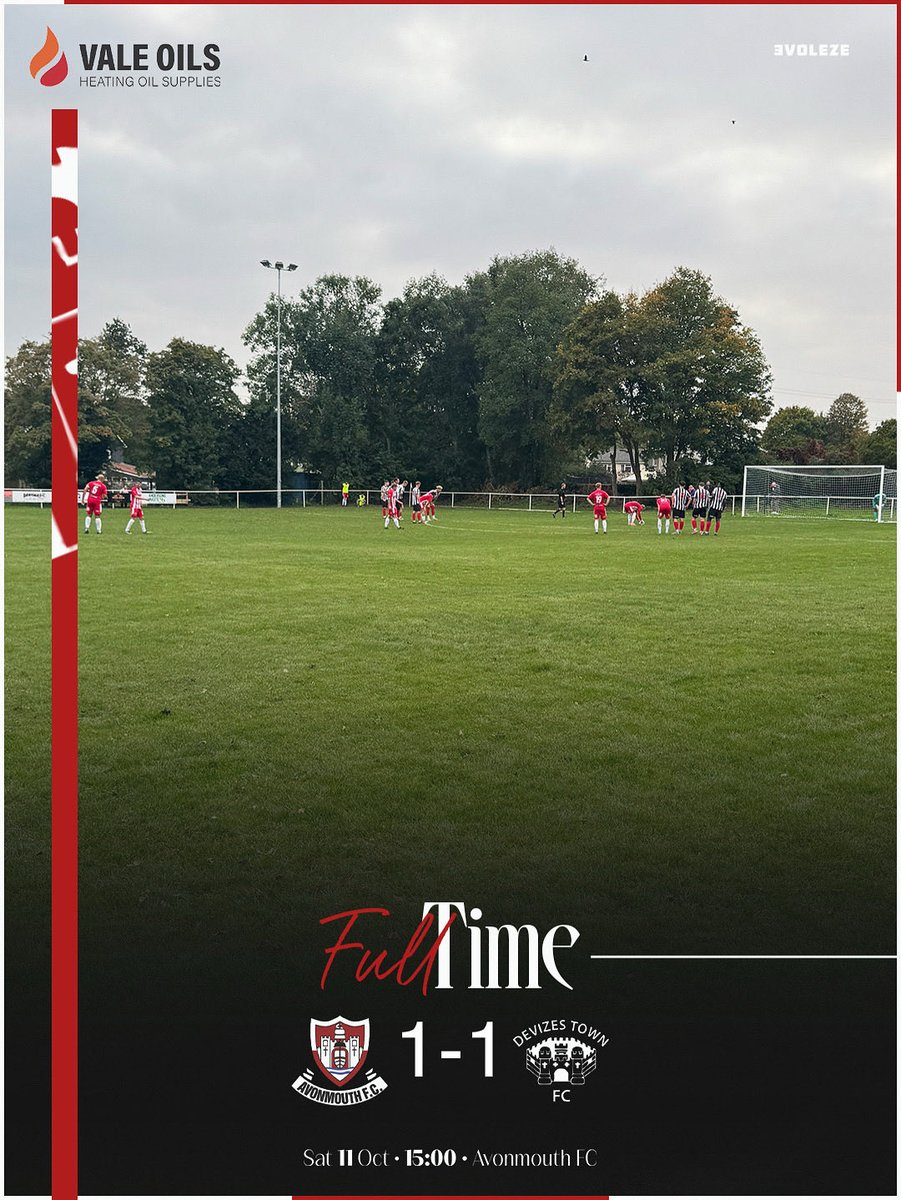DevizesTownFC's tweet image. FT 1-1

We remain unbeaten and take a point away after equalising with 5minutes to go from the spot. 

J Walters ⚽️ (P) - @gourmetbrowniekitchen 

🔴⚪️