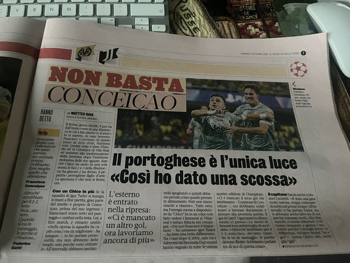 paoloangeloRF's tweet image. #nava”#conceicao ha Unito in una sola serata le fasi 2 e tre della filastrocca ha giocato e ha deciso il peperino figlio d’arte la speranza è che non si fermi, ora. Se la squadra di #tudor si mangia mani gran parte del merito è di conceicao lui è rimasto umile”#VillarrealJuve