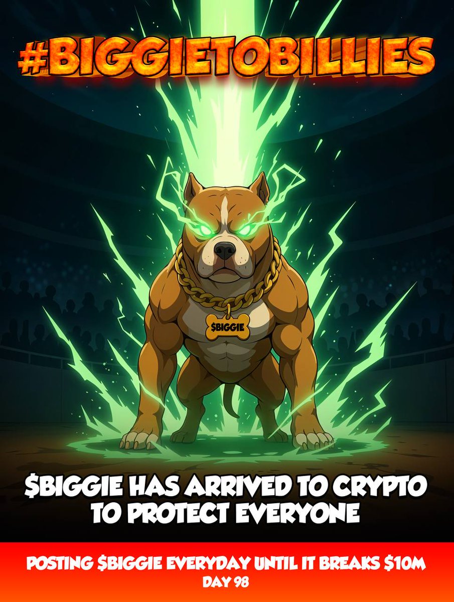 Biggie_on_ETH's tweet image. Day 98 posting until 10m
402k MC 
We are $Biggie

0x95aE252633e9ea03BdfE67874B349b41163464Ce
#BiggieToBillies