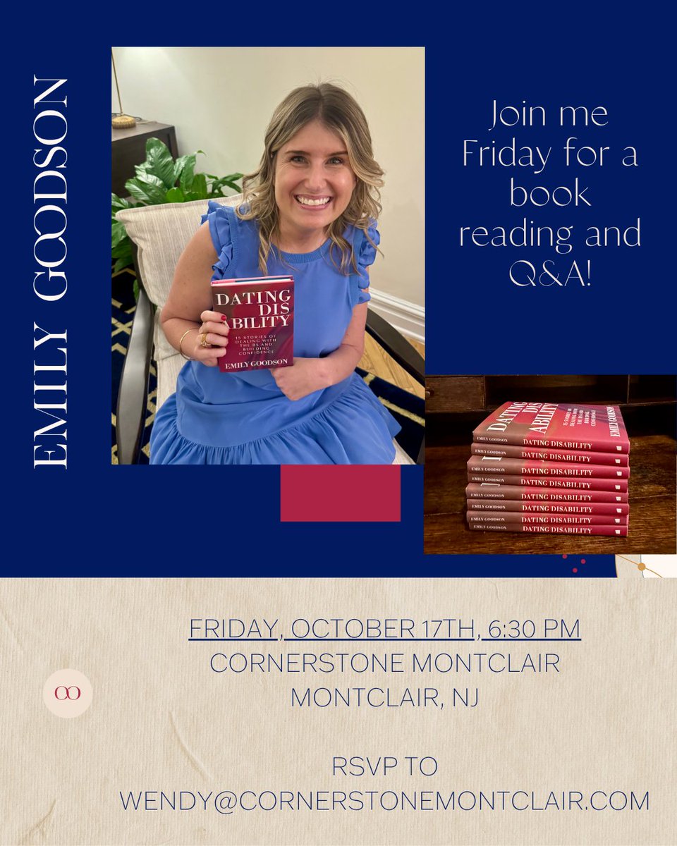 ecgoodson244's tweet image. See you Friday in Montclair for my first Dating Disability book reading!
#authors #BooksWorthReading