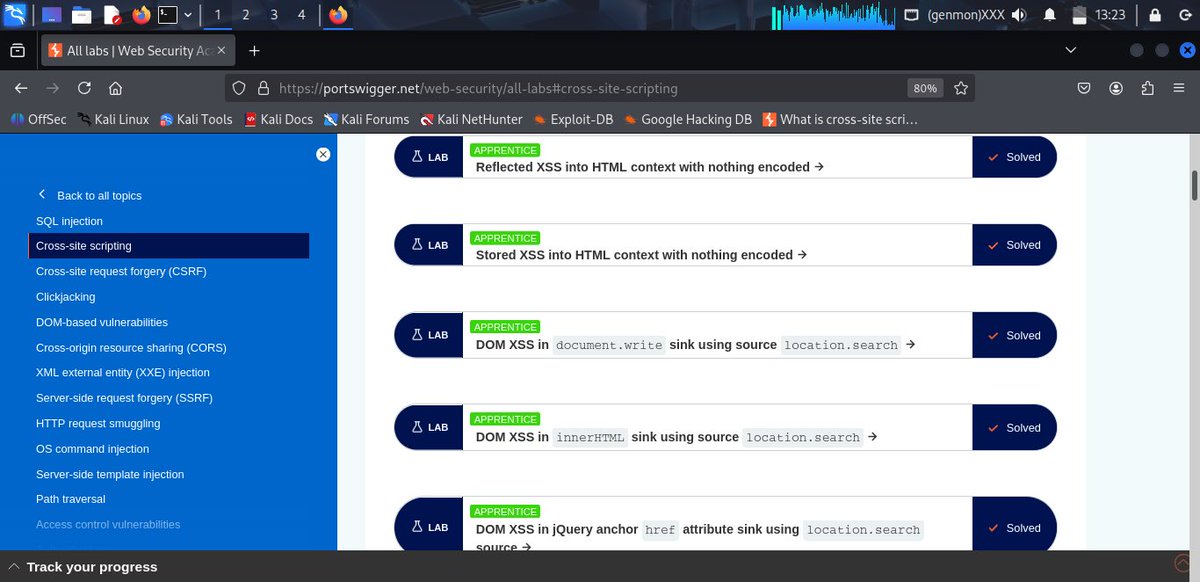 theboyusuf's tweet image. Week 4 ✅
Explored OWASP Top 10 &amp;amp; Cross-Site Scripting (XSS)
•Solved all apprentice + 3 practitioner labs on PortSwigger
•Practiced reflected, stored, and DOM-based XSS
•Understanding how JavaScript injections work 💻

#XSS #OWASP #CyberSecurity