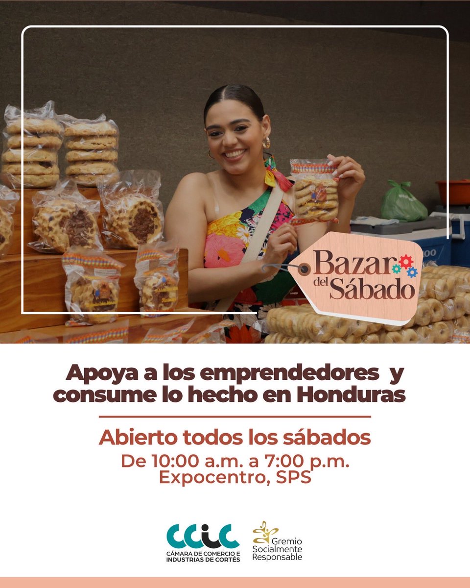 CCICHN's tweet photo. Sábado de apoyar a los emprendedores y disfrutar consumiendo lo nuestro en el @BazarDelSabado1 🇭🇳🩵🙌🏻
#Expocentro #SPS https://t.co/XPuNRetIHI