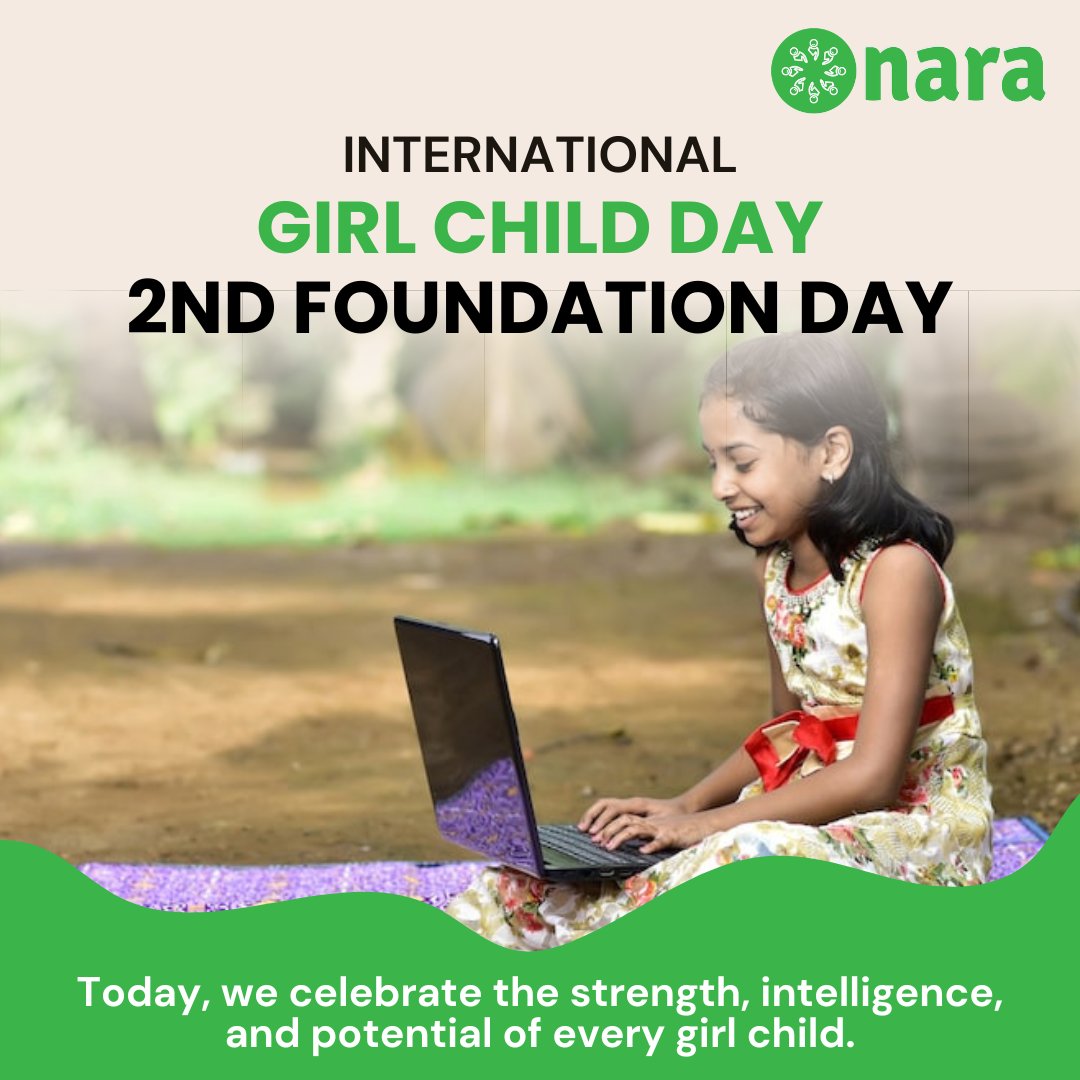 naraindia_'s tweet photo. Empower Her. Shape the Future.

On this #InternationalDayOfGirlChild and National Association for Rural Advancement (NARA)’s 2nd Foundation Day, we reaffirm our commitment to breaking barriers and unlocking opportunities for every girl. https://t.co/77L5sc2wgU