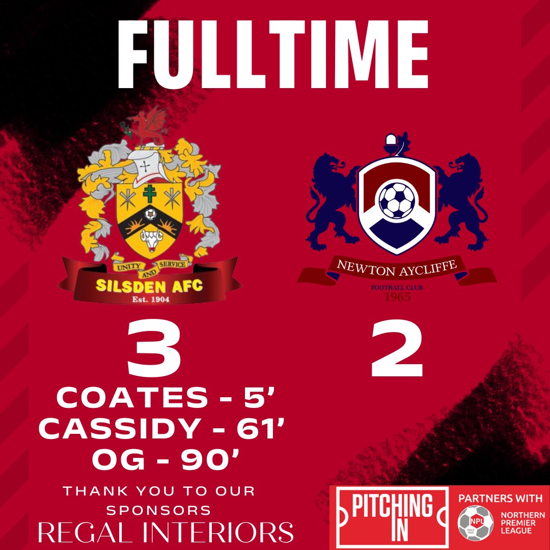FULLTIME

A late own goal secures a massive three points at the Regal Interiors Stadium!!

Get in there!💪

#UpTheSils