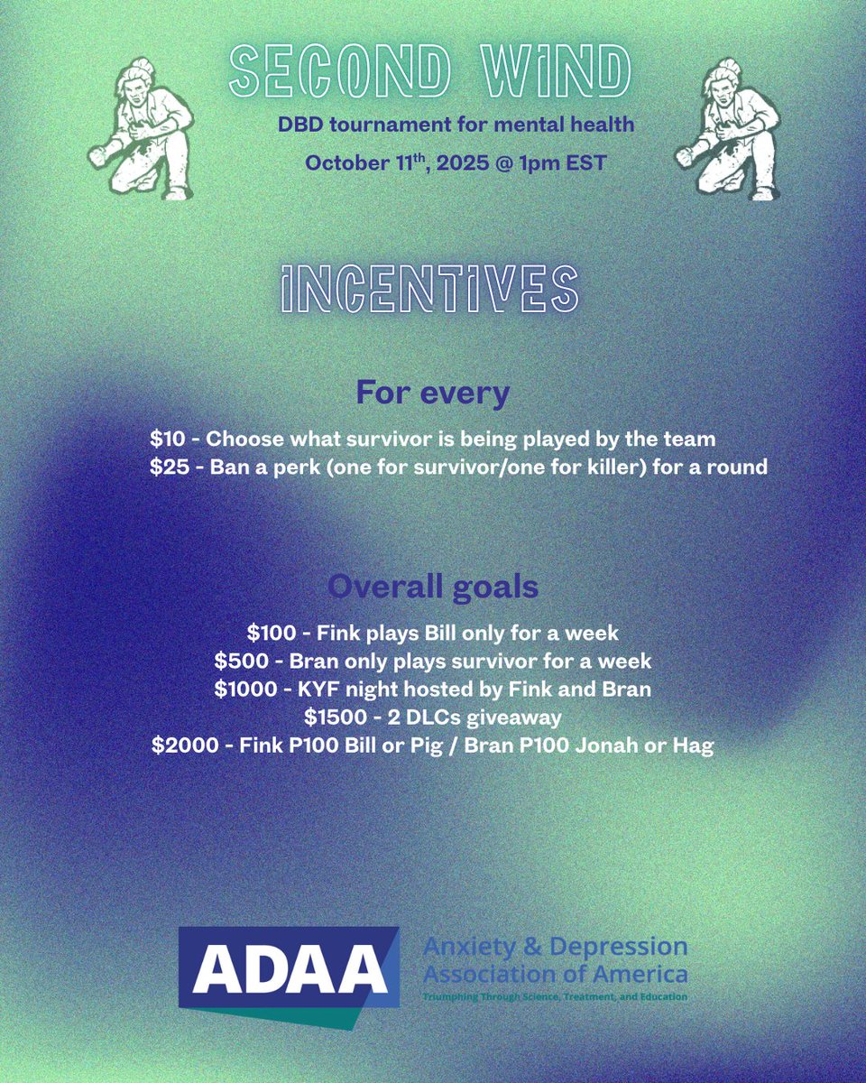 SOJOURNERS!!! ITS TOURNEY DAY!!!
Come support the ADAA while team Rise 'n' Shine (ft Shack Gambits) plays DBD!
twitch.tv/exulansiis