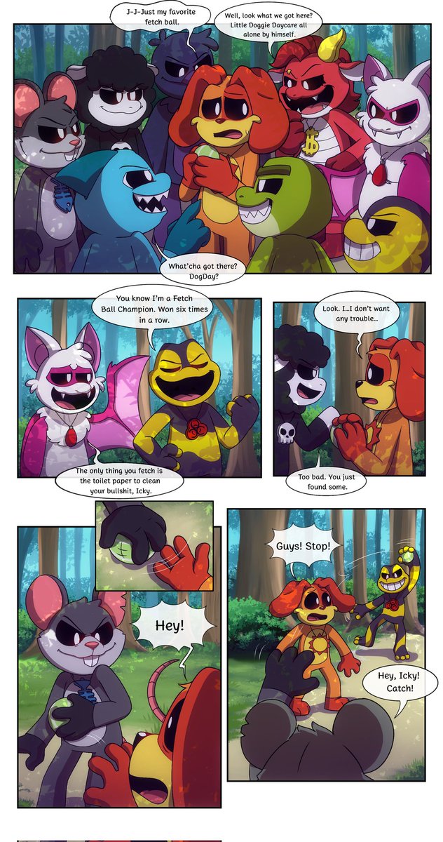 LivesTalos's tweet image. &quot;Don&apos;t Touch My Sunshine&quot; Page 8/22    

Written By me, Drawn by @MiriaLena123 and @Mttz_pzz 

Wanna support me? 

Click on my Patreon: patreon.com/ratedponystar 

#SmilingCritters #Catnapxdogday #NightmareCritters,