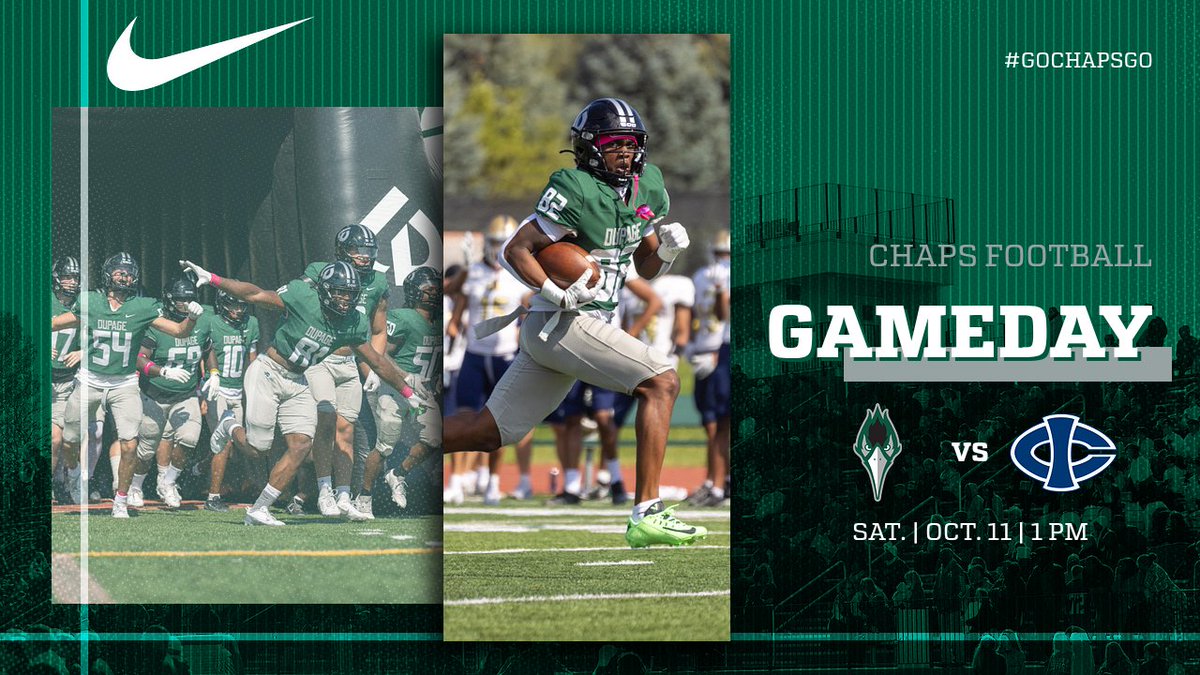 AthleticsCod's tweet photo. Top-ranked @dupage_football hosts the #10 DI Iowa Central CC Tritons on ESPN+ for the @njcaa Game of the Week today! #gochapsgo https://t.co/yhRGSHLlYU
