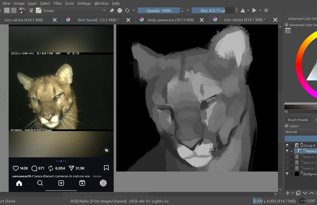 princendonga's tweet image. I saw this lion, and I was like... OH! I'm an artist! So I'm painting it.