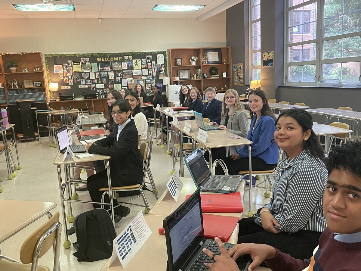 SeanWheat2's tweet photo. Rolling @Broughton_Caps with the inaugural CAPS MUN event. Everyone is excited and Broughton has really done a wonderful job setting this up. Let’s go @oberlinmiddle Trailblazers! https://t.co/xfJ4RQVXN0