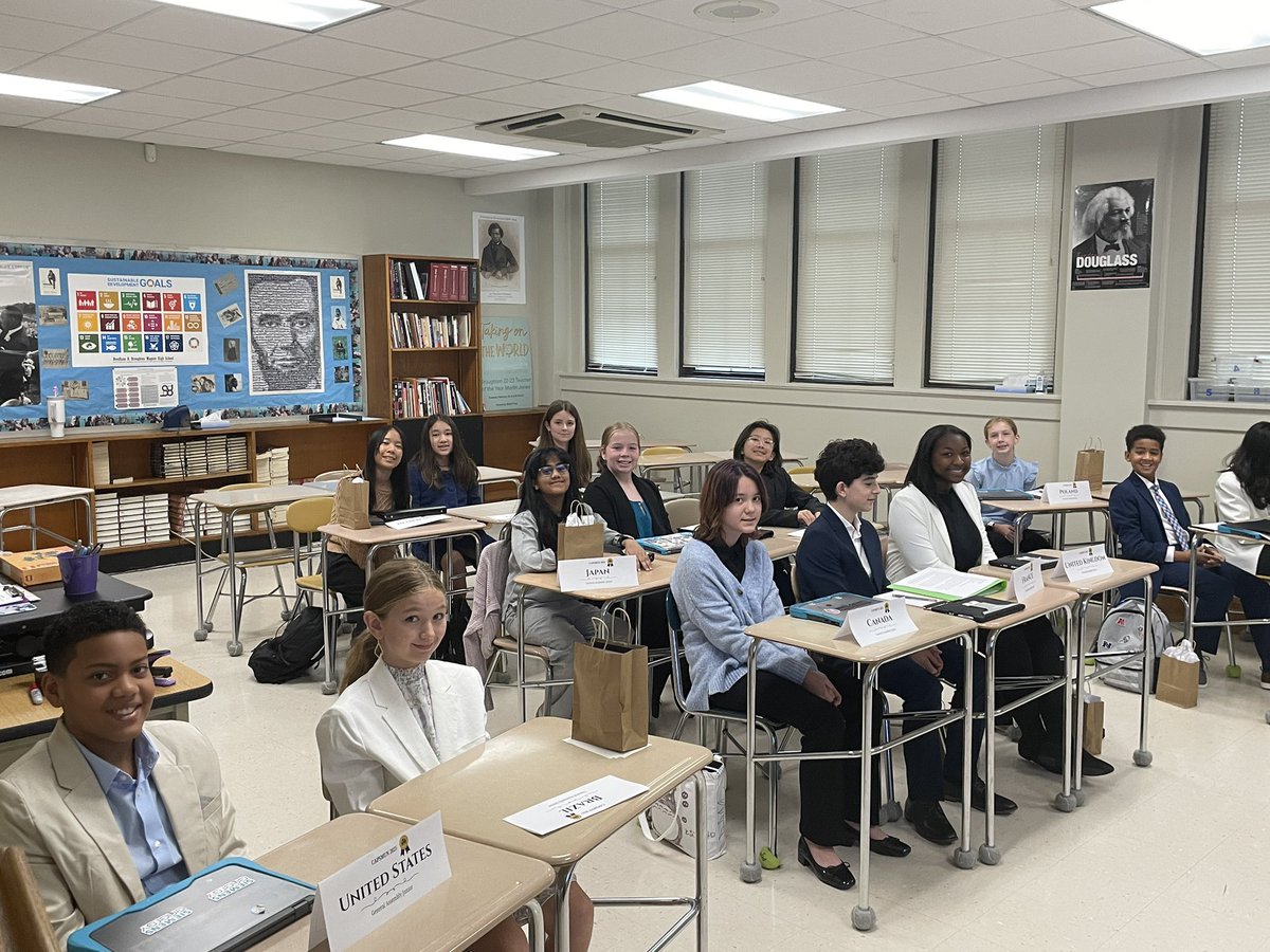 SeanWheat2's tweet photo. Rolling @Broughton_Caps with the inaugural CAPS MUN event. Everyone is excited and Broughton has really done a wonderful job setting this up. Let’s go @oberlinmiddle Trailblazers! https://t.co/xfJ4RQVXN0
