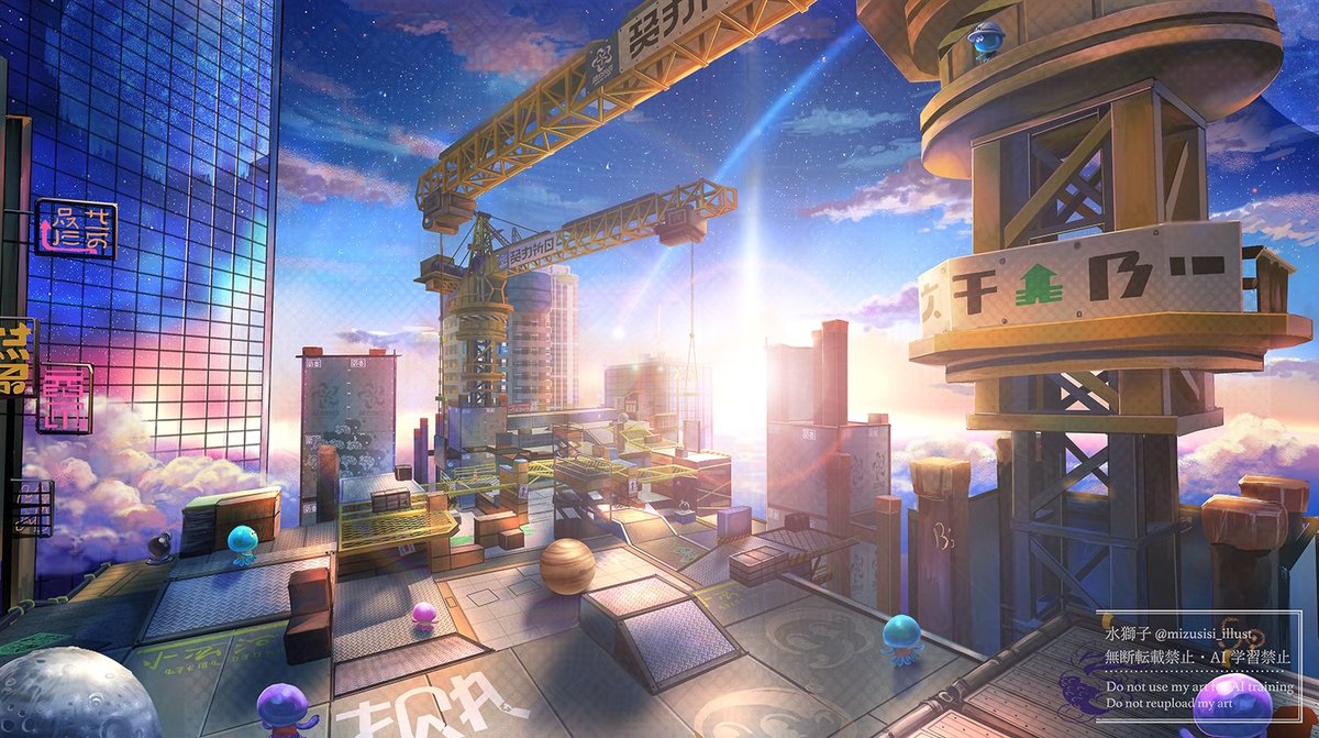 水獅子@背景イラスト・動く背景 tweet media