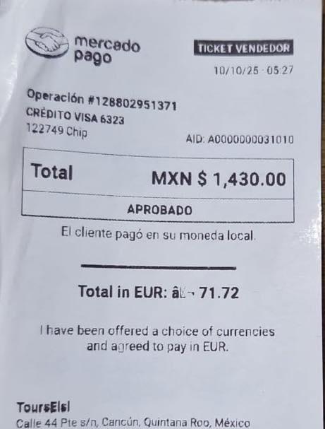 ZuritaCarpio's tweet image. Este ticket es de dos turistas alemanes que se movieron de una terminal a otra en el aeropuerto de #Cancun. El traslado les costó 1430 pesos. El robo que hacen los operadores turísticos en #QuintanaRoo es impresionante. No aprenden de lo que pasa en #Tulum