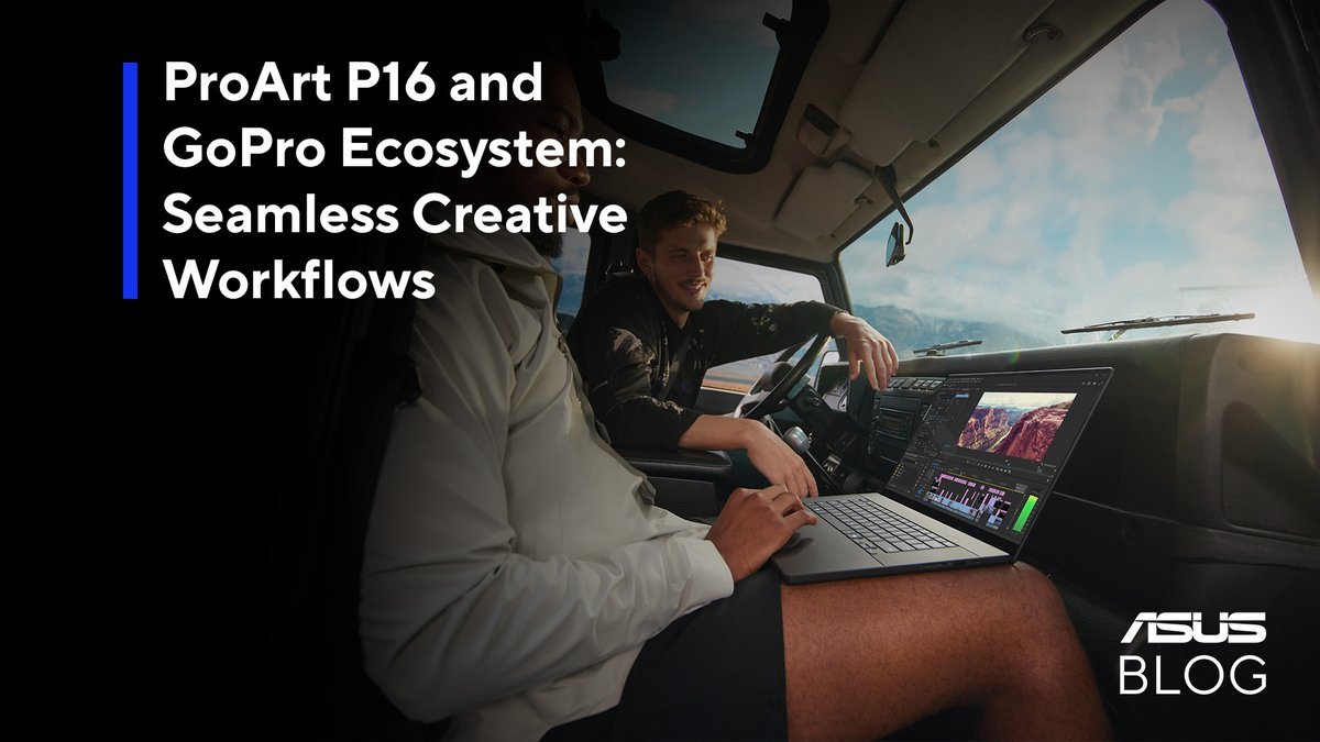 ASUS's tweet image. ProArt P16 and GoPro are the perfect combination of tools for adventurous video creators — now more than ever, thanks to the tight integration between the two ecosystems! Click the link below to learn more.
asus.click/25-42-sb-x_feed

#ASUSBlog
#contentcreator #gopro #adventurevideo