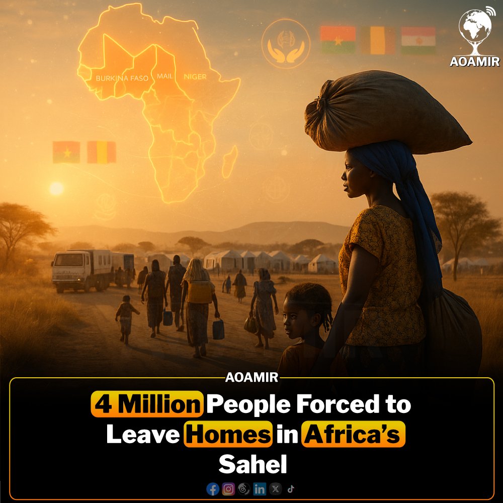 AOAMIR_Official's tweet image. Millions Displaced in Africa’s Sahel Region Amid Ongoing Insecurity

#SahelCrisis #AfricaUpdates #HumanitarianRelief #DisplacementCrisis #GlobalSupport #AOAMIR