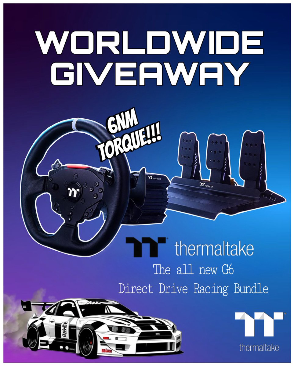 spuddgaming's tweet image. It’s GIVEAWAY TIME! 🏎️
I’ve teamed up with @battlerigs and our friends at @Thermaltake_UK_ and have 1 x G6 Direct Drive Racing Bundle up for grabs!
To enter it’s easy!
To Enter it’s Simple!
1.Like and Repost!!
2.Follow @Battlerigs & @Thermaltake_UK_ &…