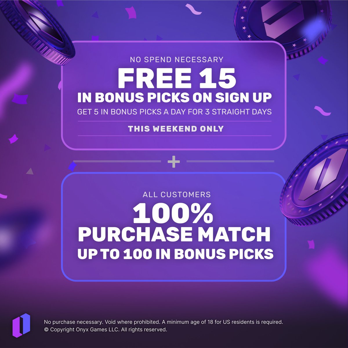 JDGoldboys's tweet image. Join Onyx today 
15 FREE bonus picks 🤯no spend required!
✅ 5 per day for 3 days
💰 Plus: 100% match up to 100 in bonus picks for all users
✅ Only this weekend

Get this now ⌚️

Link : click.onyx-tracking.com/track/e3be63ec…