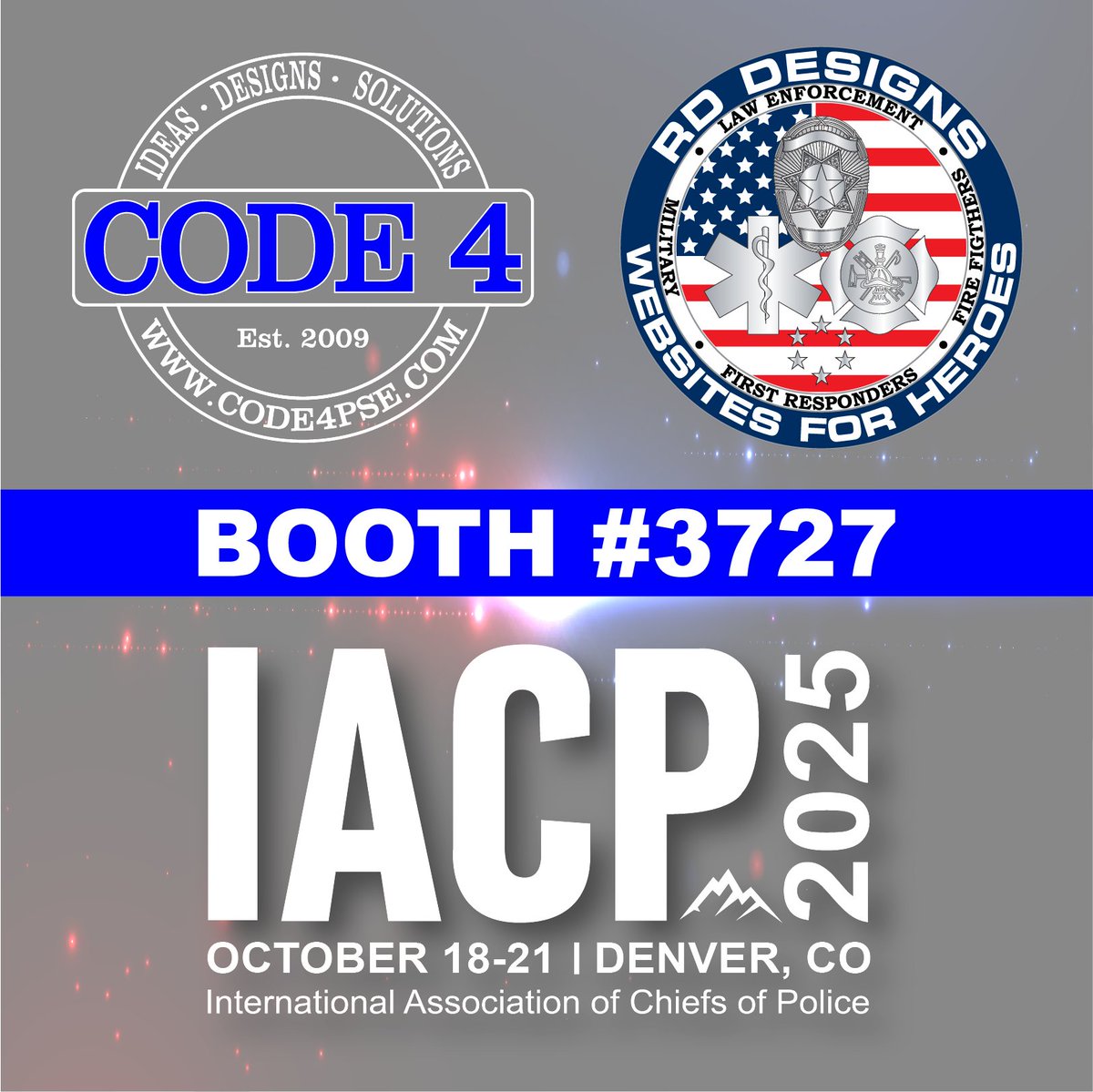 RD_Designs_LLC's tweet photo. #IACP2025 - Come check us out at Booth 3727!

Two teams - One Mission - Brandish the Best!

https://t.co/4wTZGmD4Dx - Websites, emails, domains, eCommerce, etc. 

https://t.co/ULQ3nM6woE - Challenge coins, patches, badges, etc. https://t.co/7NglbzjRtg