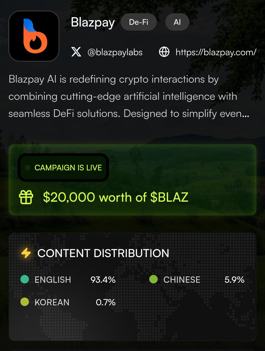 Chizzy_007's tweet image. $20K prize pool for the top 200 from Blazpay.

Platform: @Bantr_fun (best infoFi platform atm) 

If you appreciate simplicity like I do, then focus on @blazpaylabs that turns complex DeFi into an effortless experience. 

it&apos;s has AI that guides users portfolio, staking, and…