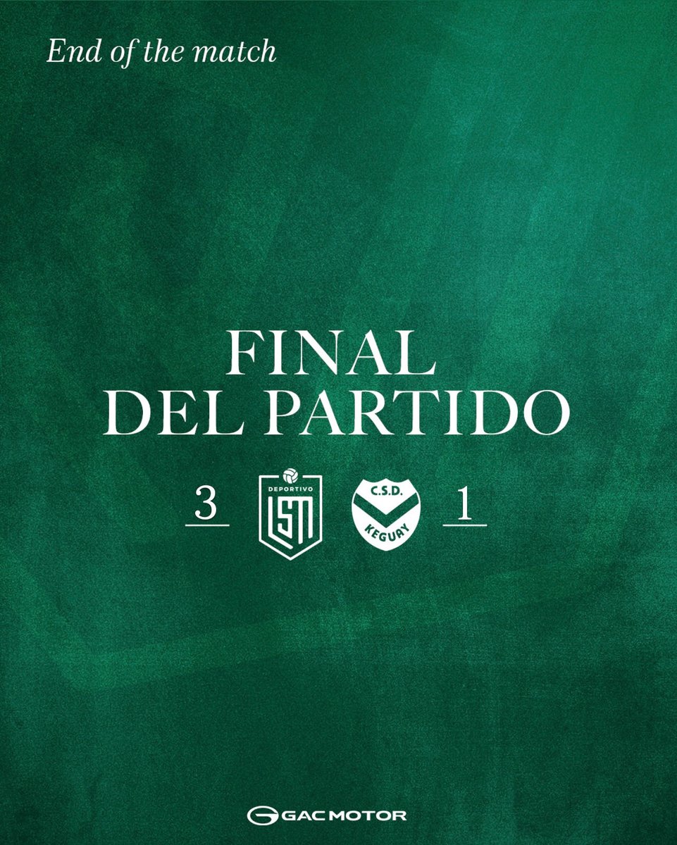 DeportivoLSM's tweet image. ▶️ Final del partido
@DeportivoLSM 3-1 @ClubKeguay