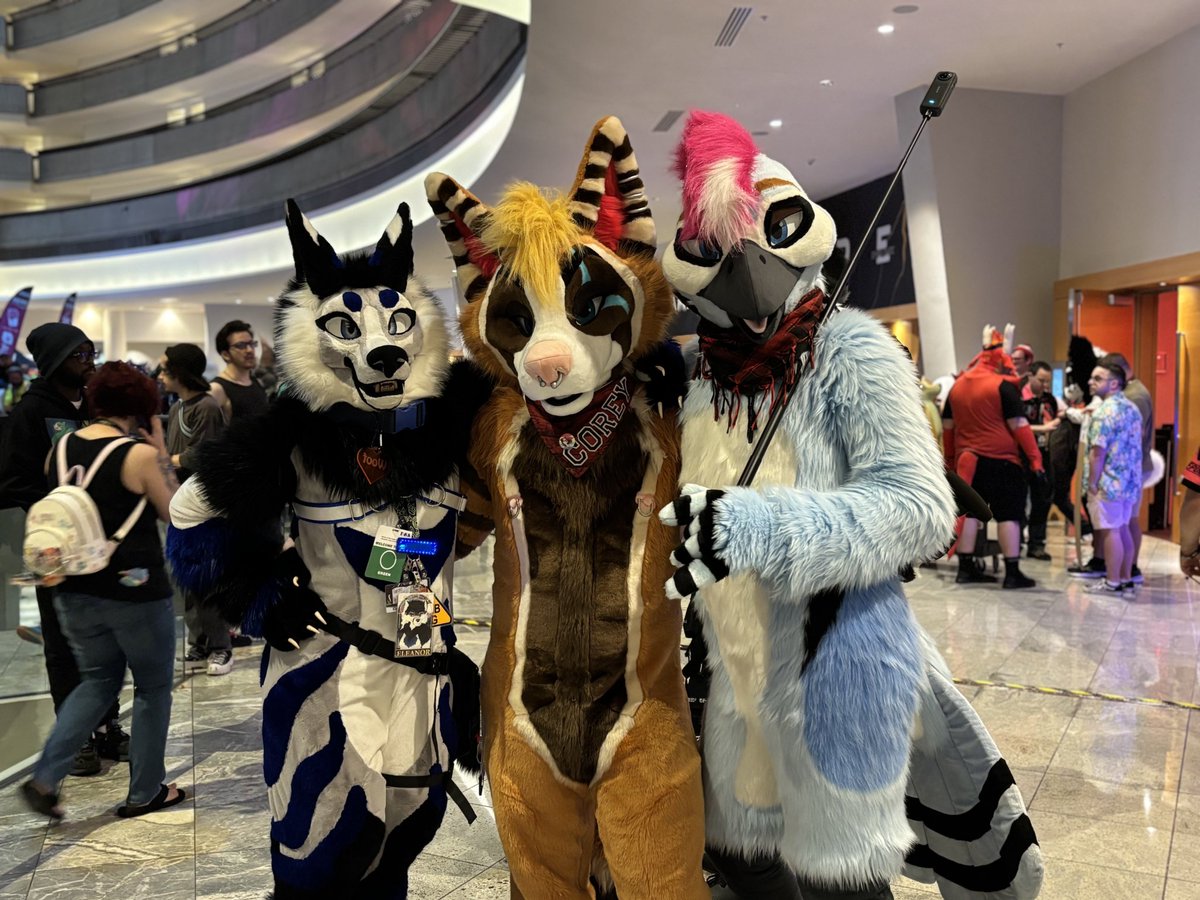 Dug through a ton of photos and I remember getting one of me, <a href="/CoreyCoyote/">Just Corey</a> and their bird. Was so nice to meet them in person
Thank you <a href="/DruskyMia/">Mia</a> for the photo 🩵