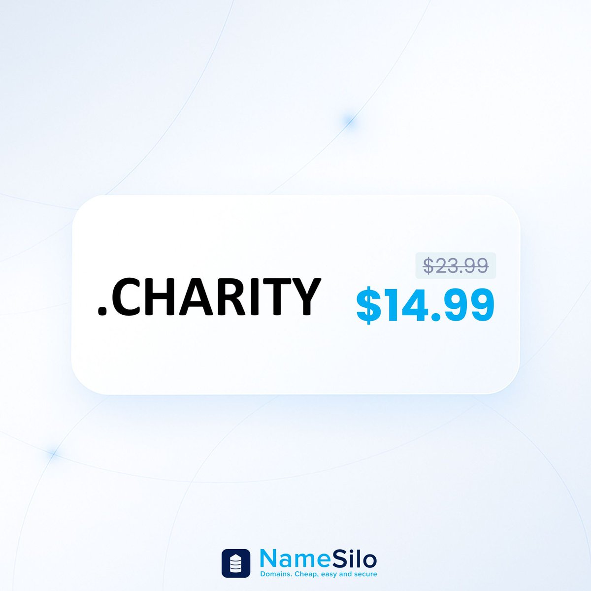 namesilo's tweet photo. Make an impact that counts 💖 .CHARITY domains are $14.99 for the first year — perfect for nonprofits, fundraisers, and community projects. 🔗 https://t.co/Uv1mEZI7rC 

#DotREST #DomainDeals https://t.co/LBkdHXwZ95