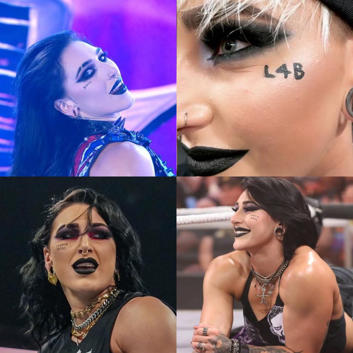 When Rhea loves &amp; cares for someone she'll make sure to write their name on her cheek 🖤