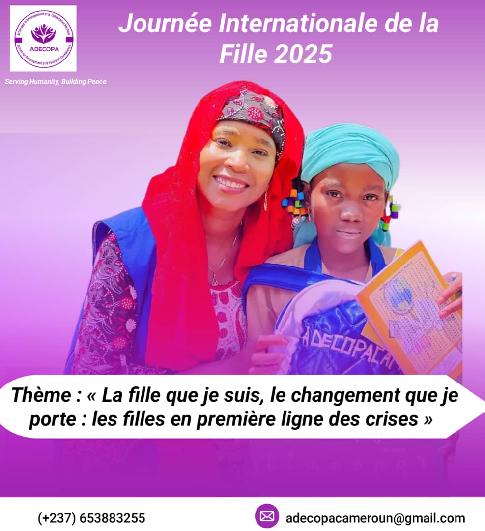 Adecopa_21's tweet photo. Ce samedi 11 octobre 2025, à l’occasion de la #JIf @Adecopa_21 saisit cette opportunité pour rappeler à quel point la voix des filles compte et doit être entendue.

Ensemble, nous pouvons bâtir des communautés plus fortes où chaque fille peut s’exprimer et agir sans peur. 💪 https://t.co/4Keygnwykh
