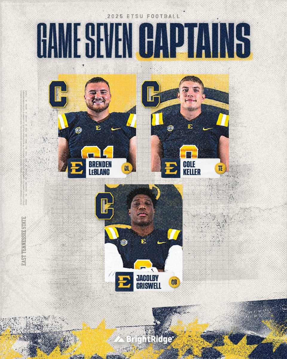ETSUFootball's tweet image. today’s captains.

#GoBucs | #BUCkleUp
