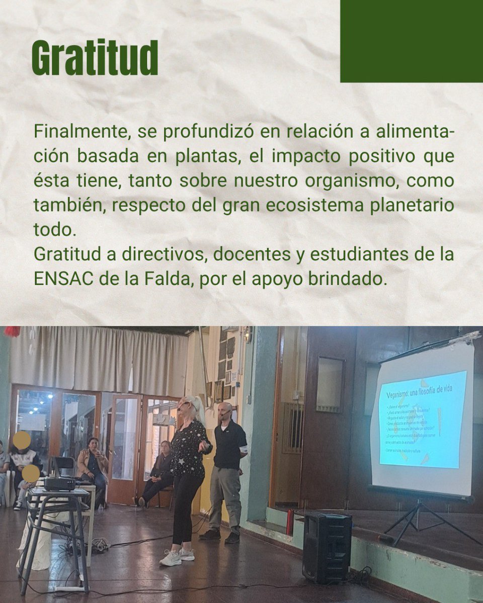 2/2

Ciclo de charlas
El Planeta Tierra Hoy: los santuarios y su asistencia a la vida planetaria

El 6 de octubre, Conciencia Solidaria ONG y Centro de Rescate Animal Santuario Sierra del Cielo, brindaron una charla, para Nivel Secundario de la ENSAC, La Falda, Córdoba, Argentina