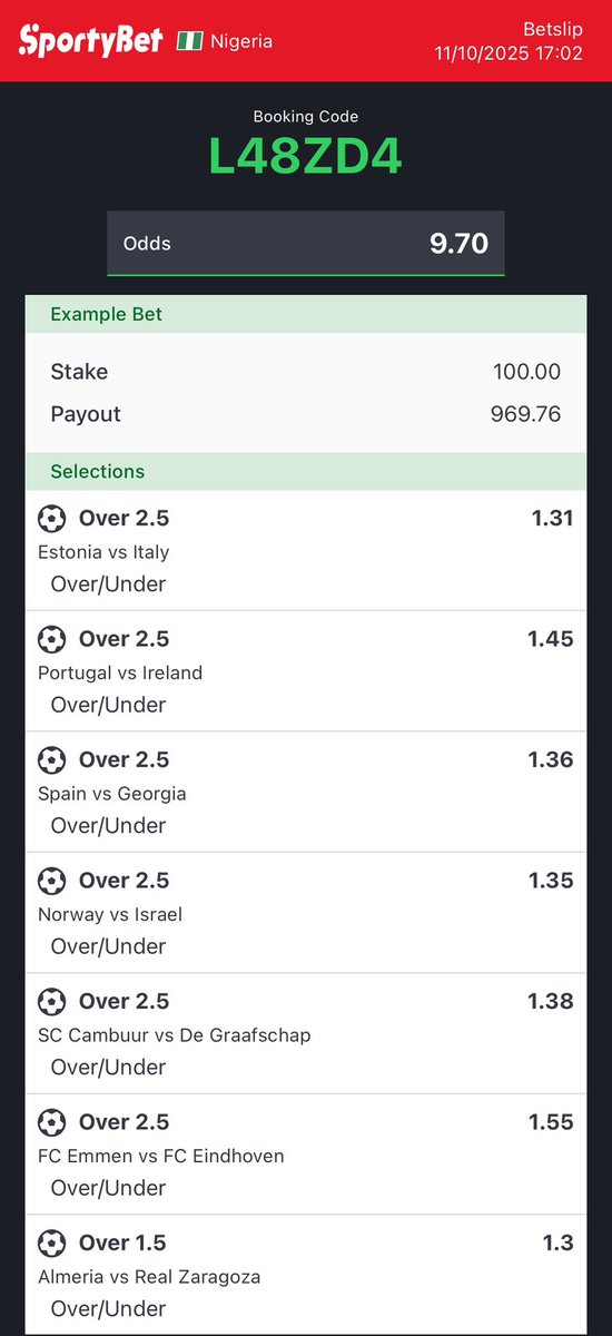BAFreeTips's tweet image. .Dinner 🥘 🍽️ 🔞 L48ZD4 🔟odd

@_spiriituaL @sportingking365 @Mrbankstips @LouieDi13