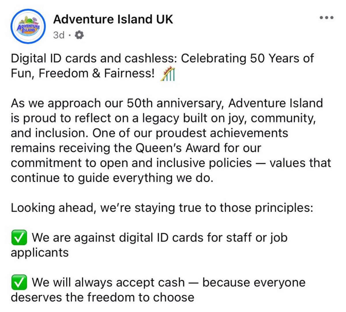 DailyMailsX's tweet image. NEW: #AdventureIsland #UK has announced its opposition to digital #ID cards