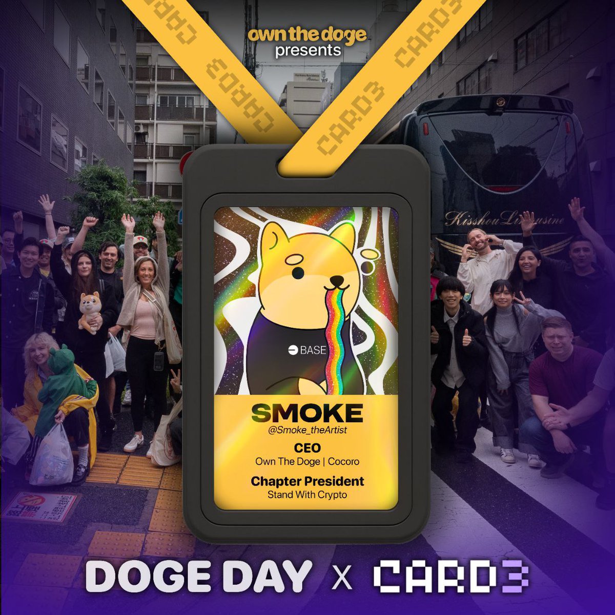 Smoke_theArtist's tweet image. We're excited to announce a partnership with Card3 🐕✨
VIPs will receive an ultrarare memento for Doge Day 2025
We are planning something big together with @officialcocoro and @ownthedoge which aligns with the D.O.G.E. ethos, stay tuned!