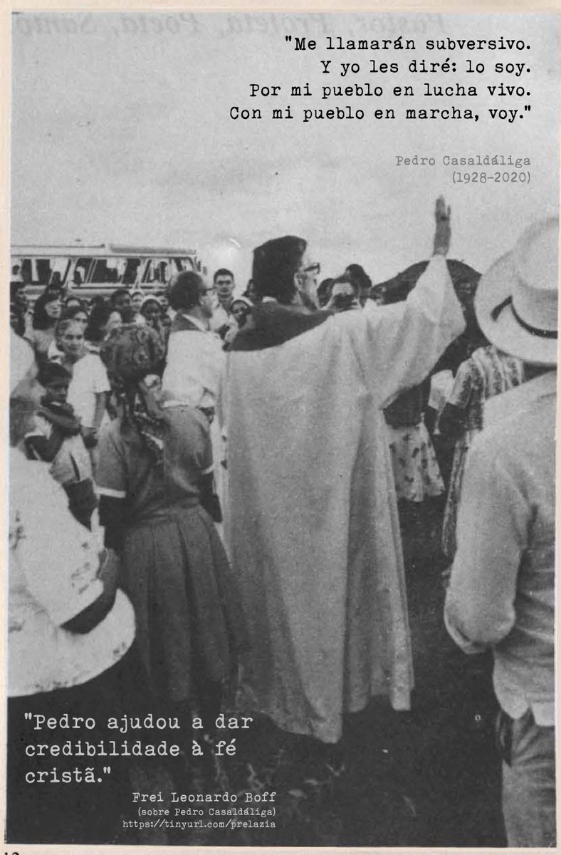 nimuendaju's tweet photo. "Pedro ajudou a dar credibilidade à fe cristã. É possível ser cristão e libertador, comprometido com a mudança qualitativa da sociedade, identificado com as dores e as esperanças dos oprimidos da terra [...]."
@LeonardoBoff (1979) sobre Casaldáliga
https://t.co/9OuZ1qw08f https://t.co/yc5Km2iOly