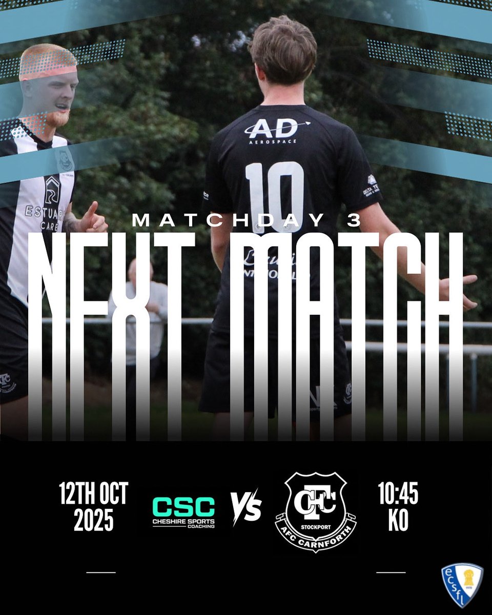 Tomorrow we travel to league newcomers, Cheshire Sports Coaching ! ⚽️

M23 0BD