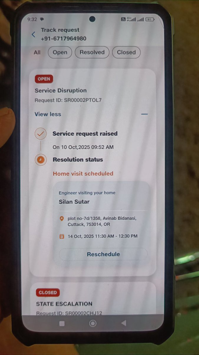 ArupSocial's tweet photo. 📢 @JioCare I raised a complaint 2 days ago about a service disruption in Sector 9, CDA, Cuttack, but the issue still isn’t resolved. Very poor response and no connectivity! Please look into it urgently.
Request ID: SR00002PTOL7
#Jio #Cuttack #PoorService #jiocare
#viralx https://t.co/POKRc8BpGf