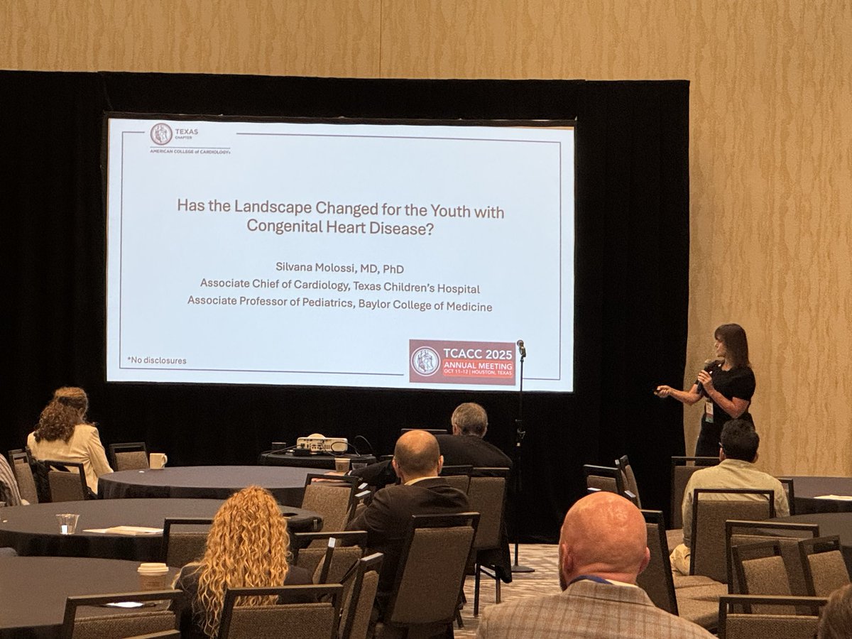 DrDevikaA's tweet image. Starting now! Dr. Molossi dives into how the landscape has evolved for youth with congenital heart disease a must-see for anyone passionate about #ACHD care. 💪 #TCACC2025 #CardioTwitter

@silvana_molossi @KTamirisaMD @txchapteracc 

@RajendraPShahMD @EliDavisMD @AndreeFrans…