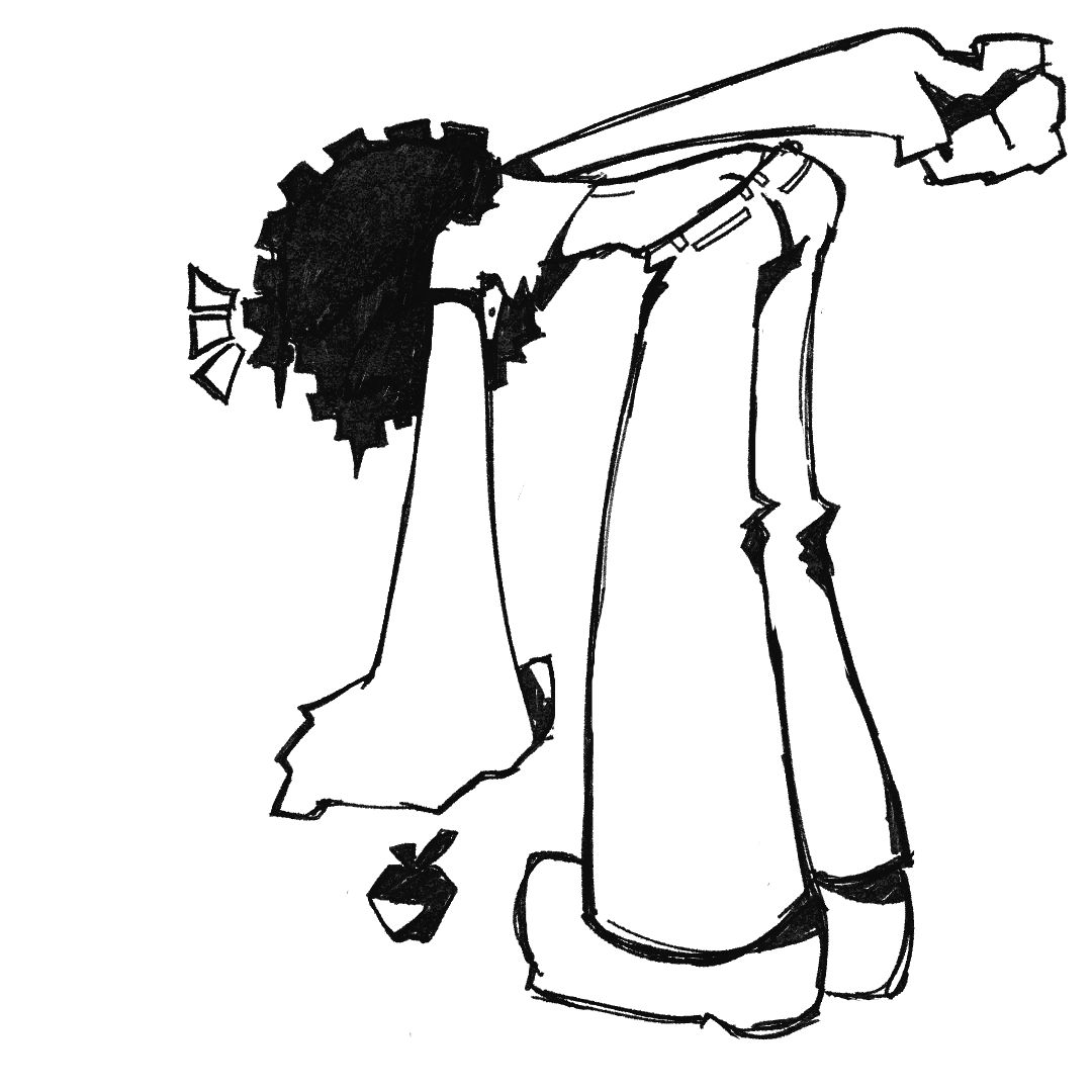 radiatingtower's tweet photo. sketch of myself picking up an apple https://t.co/3tI1AqQdkk