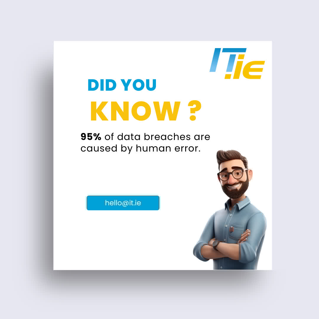 itdotie's tweet image. Did you know... 95% of data breaches are caused by human error? Equip your team with the right training. Contact us at hello@it.ie.
Cyber Security | IT.ie it.ie/cyber-security/
#HumanError #CyberAwareness #EmployeeTraining