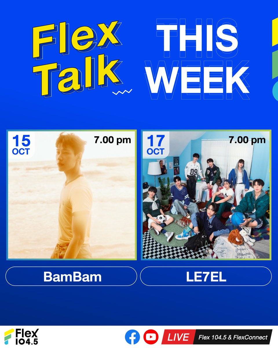 Flex_Connect's tweet photo. 🎙️ทุกวีคมีเรื่องราวใหม่ ๆ ที่รอให้ทุกคนค้นพบ ครั้งนี้ก็เช่นเคยเพราะเราจัดเต็มไปด้วยความเซอร์ไพรส์สุดพิเศษจากสองแขกรับเชิญที่ต่างพาพลังและเสน่ห์ในแบบของตัวเองมาเต็มขั้น ทั้งอบอุ่นและน่าค้นหา อย่าพลาดทุกโมเมนต์ในรายการ Flex Talk ที่เดียวเท่านั้น 🎧📸

@BamBam1A @BAMBAMxBAMMIE 
@LE7ELofficialth @Litent_Official @PawinMale @no1else_noel @strong_isstrong @keng_knpp @Victor_VKIT @Jorjamesu @Gundamm_zaa @TERN_CYM 
.
#BamBam #뱀뱀 #แบมแบม #HOMETOWN #WONDERING
#LE7EL #LE7EL_LEVELINGUP
#FlexTalk #FlexConnect #Flex1045
.
💥 ใครไม่อยากพลาดกดติดตาม และกด Subscribe ทุกช่องทางของเราเอาไว้เลย #เรื่องเซอร์ไพรส์มีอีกเพียบ😊
.
ติดตามรายการ Flex Talk พร้อมอัปเดตความเคลื่อนไหวได้ที่
📍 คลื่น Flex 104.5
📍 Facebook : FlexConnect
📍 Instagram : https://t.co/Au3TOYKvKy
📍 Youtube : FlexConnect
📍 X : Flex_Connect
📍 TikTok : flexconnect