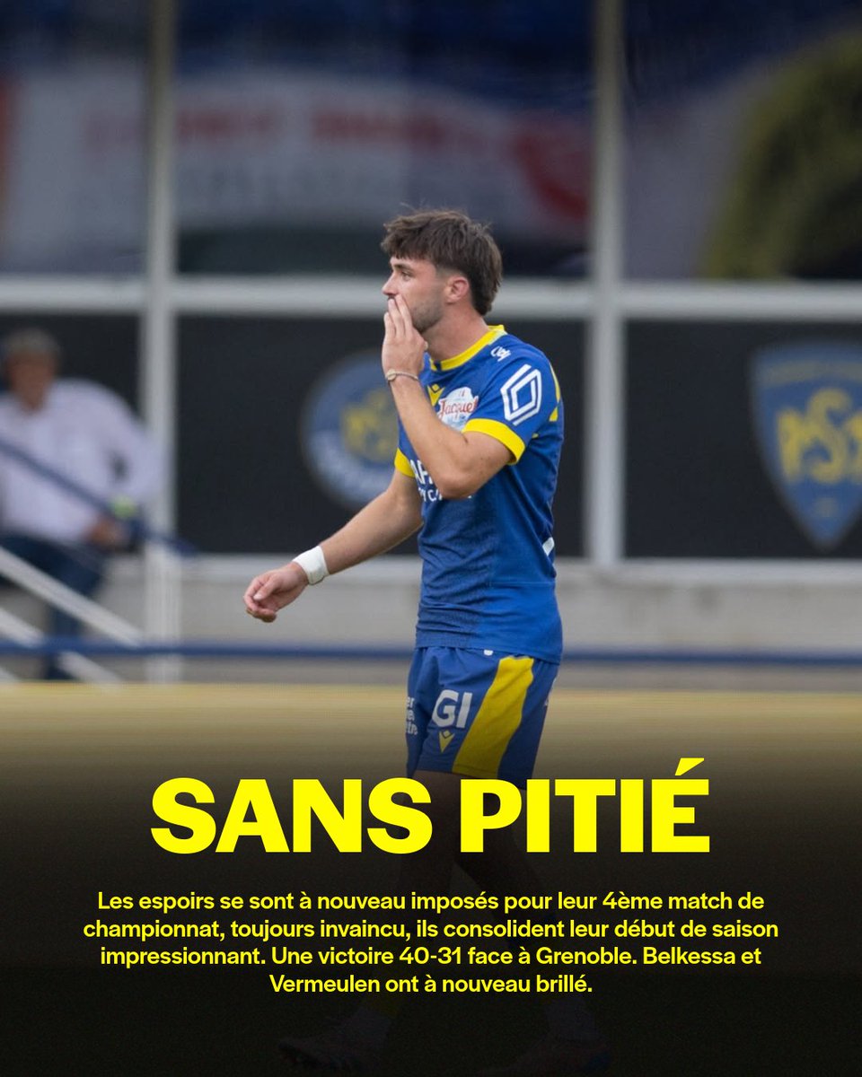asmrugbysupport's tweet image. 𝙇𝙚𝙨 𝙚𝙨𝙥𝙤𝙞𝙧𝙨 𝙚𝙣𝙘𝙝𝙖𝙞𝙣𝙚𝙣𝙩 🔥

Victoire 40-31 des jeunes contre Grenoble
 🟡🔵

#asm #rugby #yellowarmy